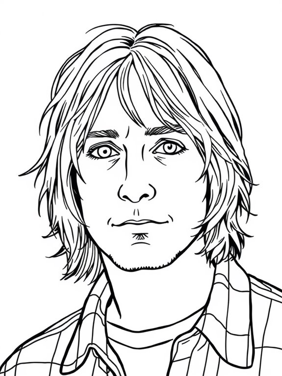 kurt cobain coloring page