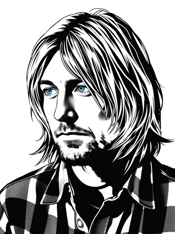 kurt cobain coloring page