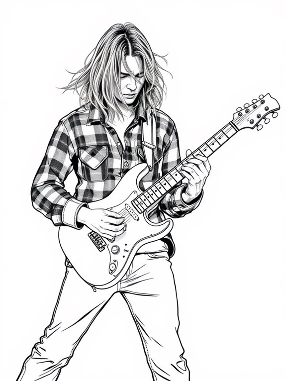 kurt cobain guitar illustration activity