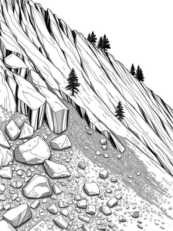 landslide themed coloring activity