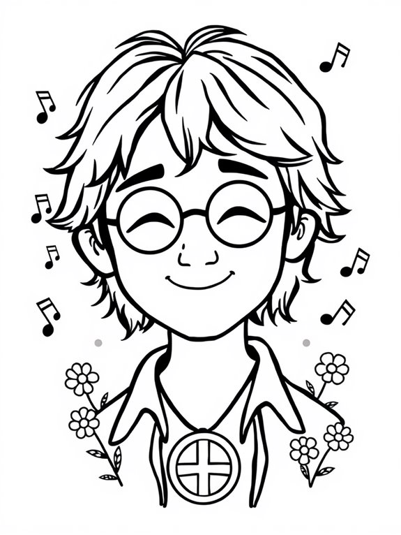 lennon cartoon coloring page