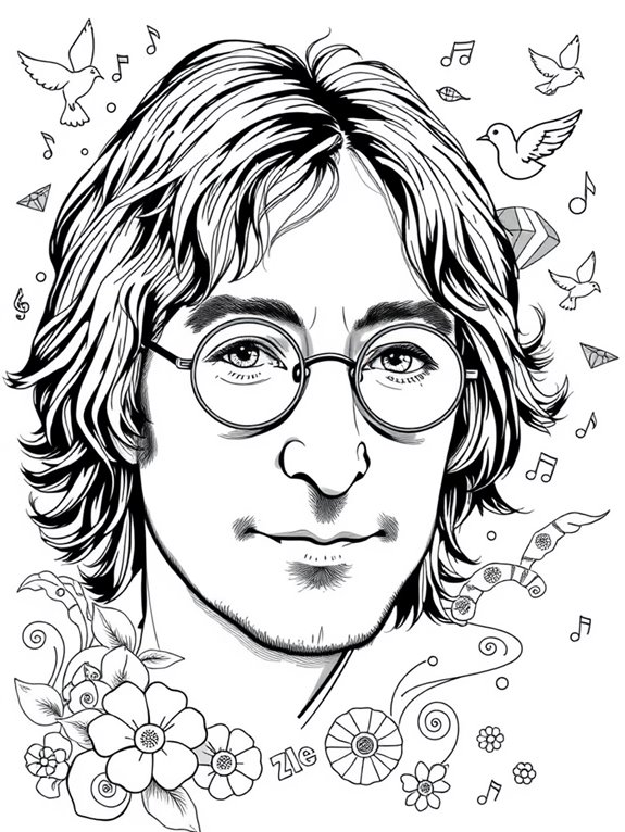 lennon inspired creativity coloring page