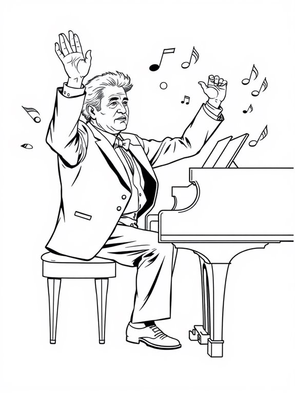 leonard bernstein piano illustration