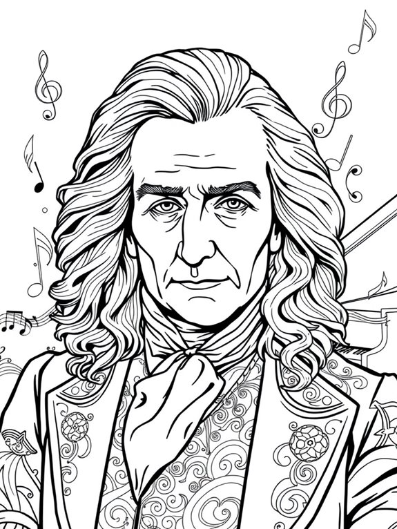 liszt coloring page activity