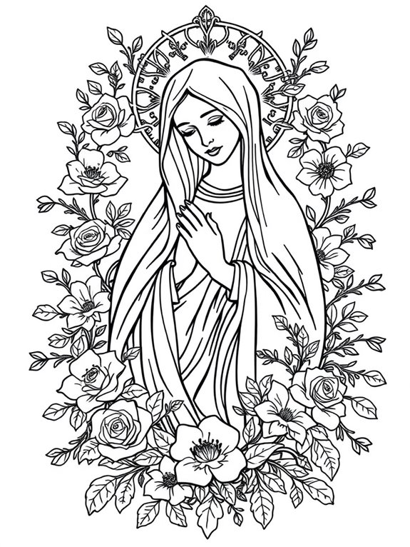 madonna floral coloring page