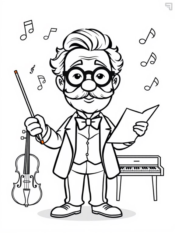 mahler cartoon character coloring