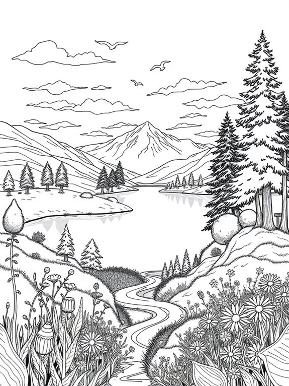 mahler inspired nature coloring page