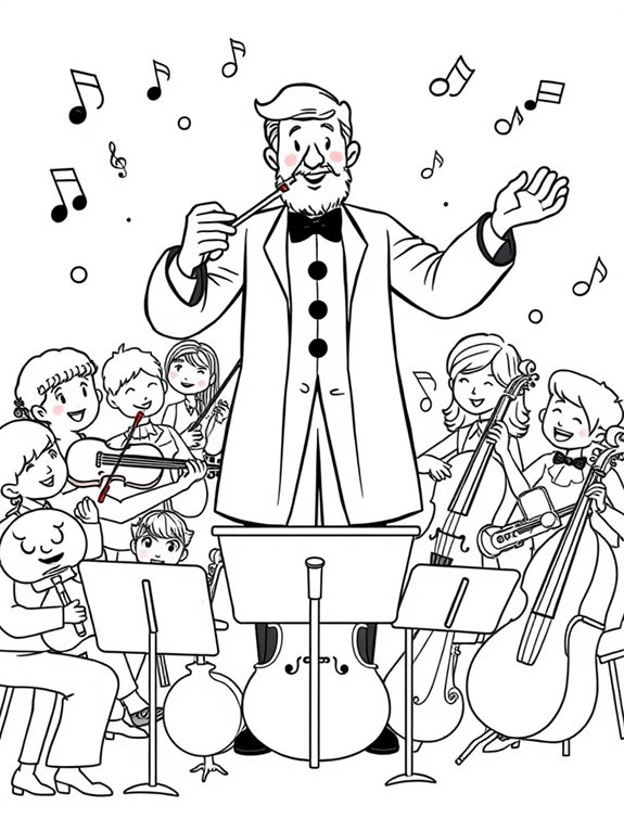 mahler orchestra coloring page