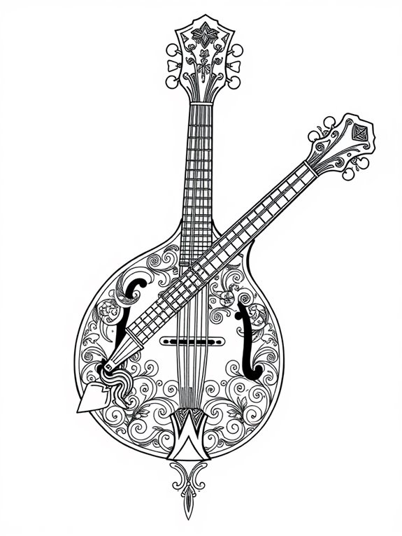 mandolin coloring page design