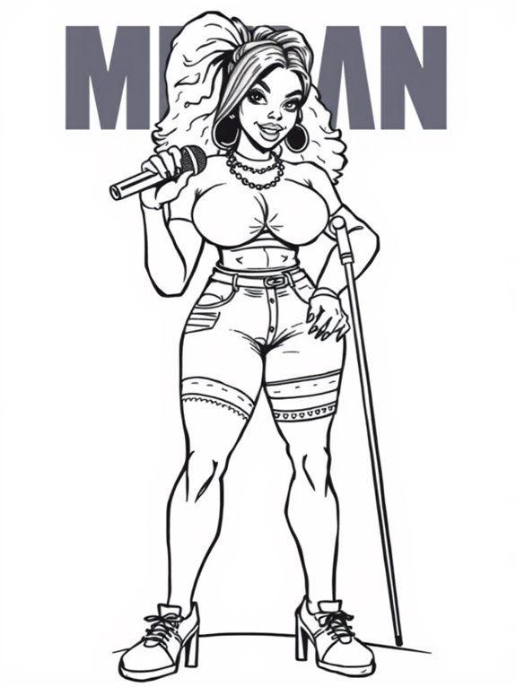 megan thee stallion coloring page