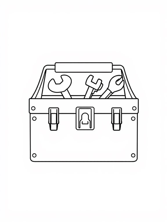 metal toolbox coloring page