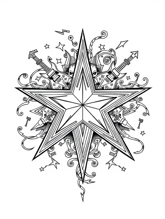 metallica star coloring page