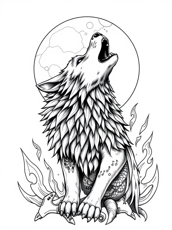 metallica wolf coloring page