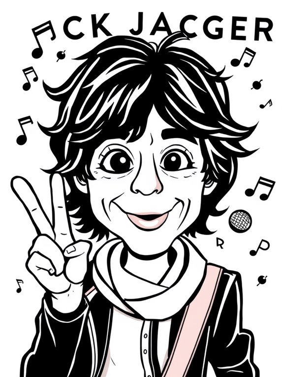 mick jagger coloring activity