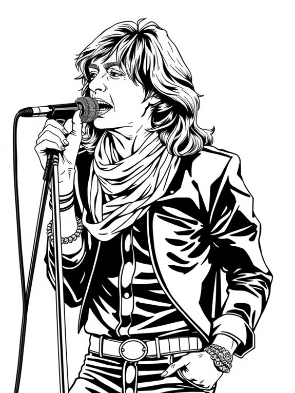 mick jagger coloring activity