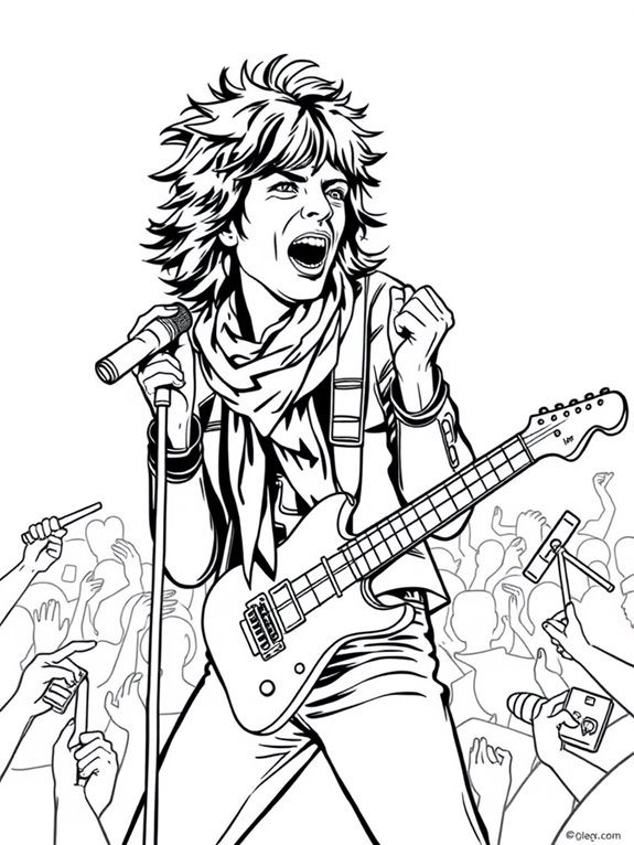 mick jagger coloring activity