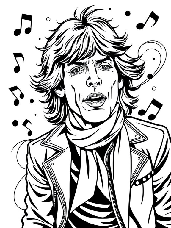 mick jagger coloring page