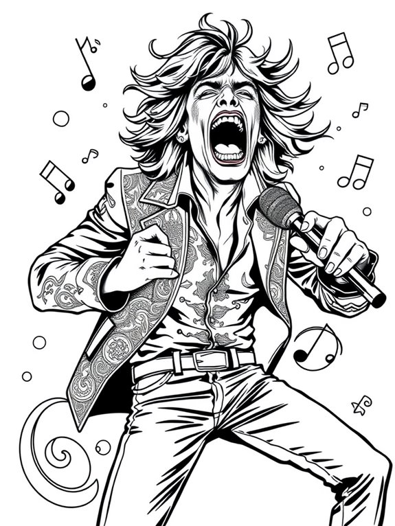 mick jagger coloring page