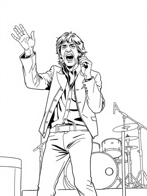 mick jagger concert coloring page