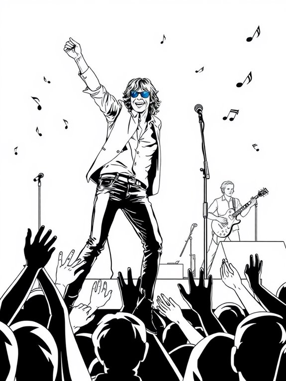 mick jagger concert coloring page