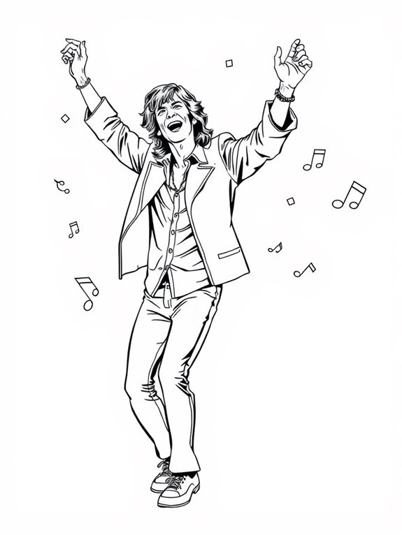 mick jagger dance coloring page