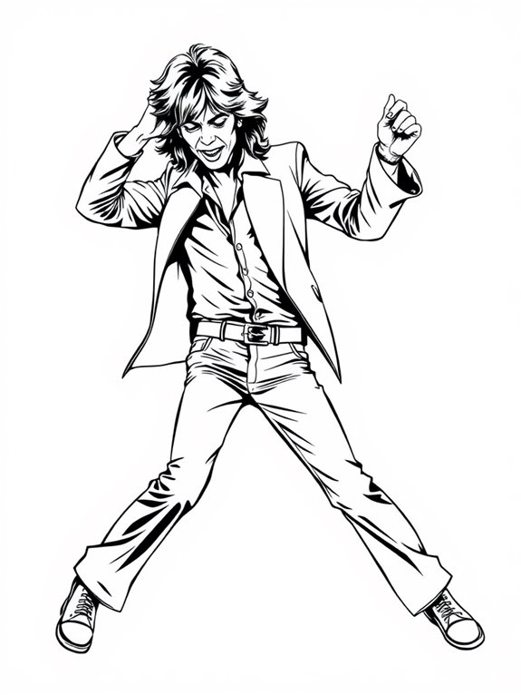 mick jagger dance illustration