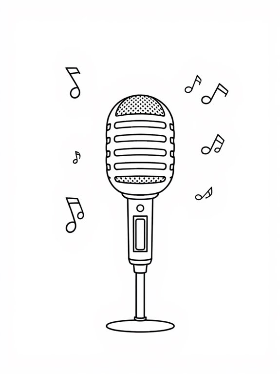 microphone coloring activity page