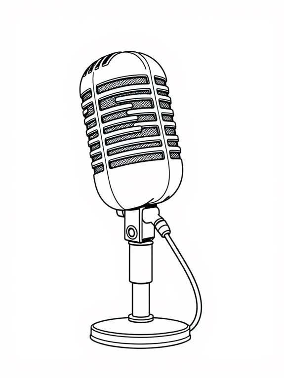 microphone coloring page design