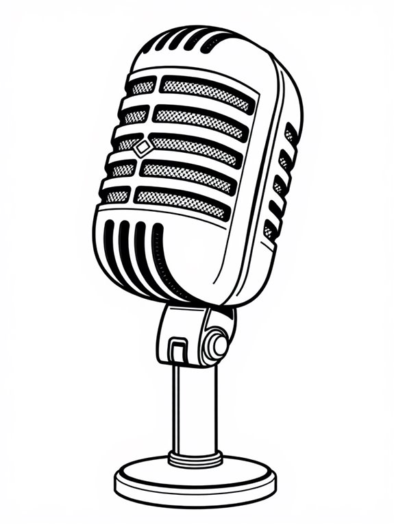 microphone themed coloring page