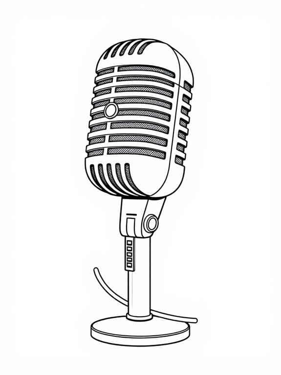 microphone themed coloring page