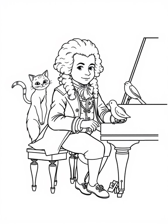 mozart coloring page animals