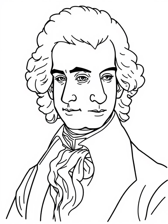 mozart coloring page design