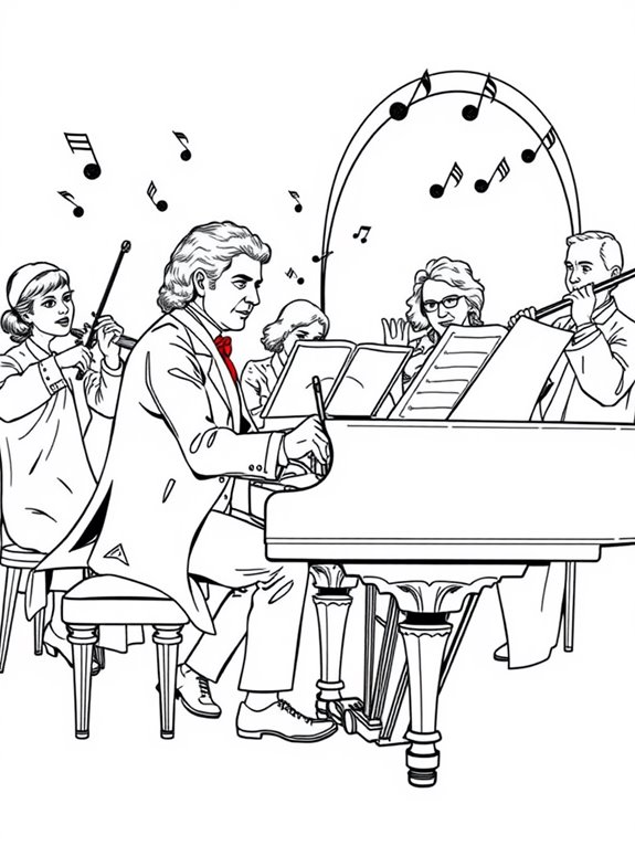 mozart concert coloring page