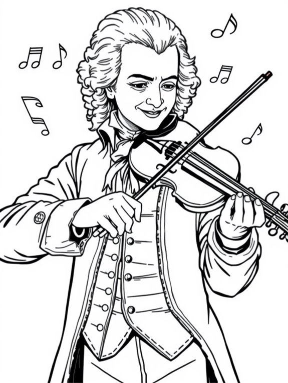 mozart playing the violin