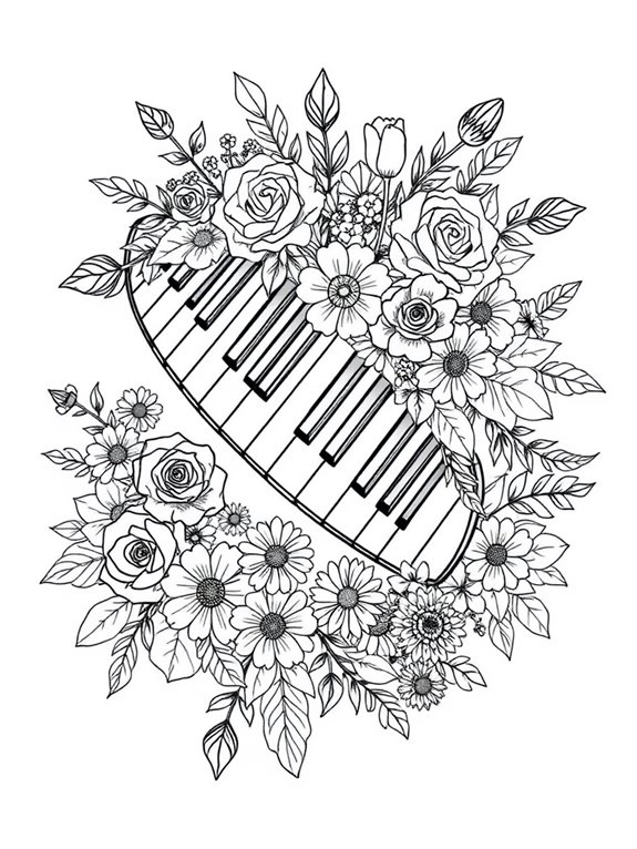 musical garden coloring page