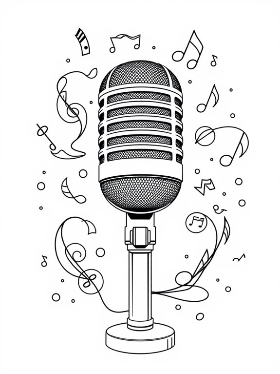 musical microphone coloring activity