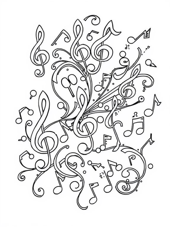 musical notes coloring activity