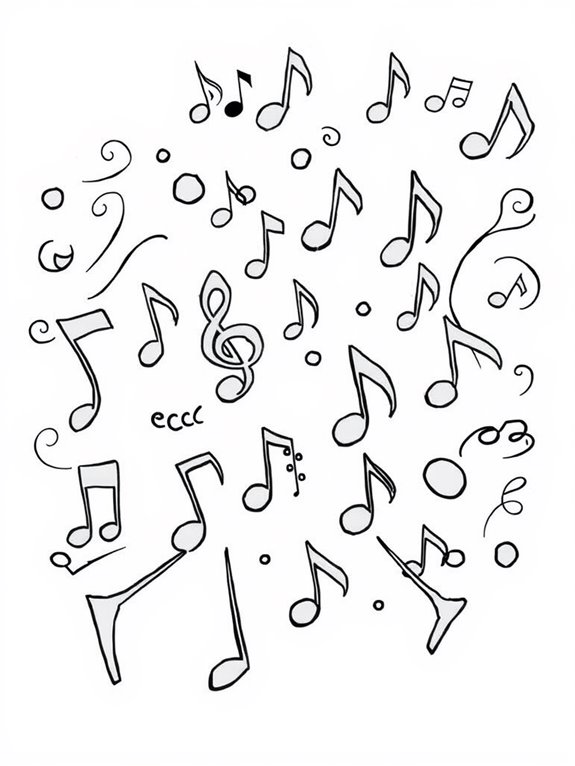 musical notes coloring page