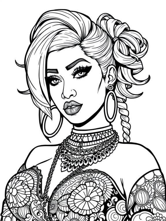 nicki minaj coloring page