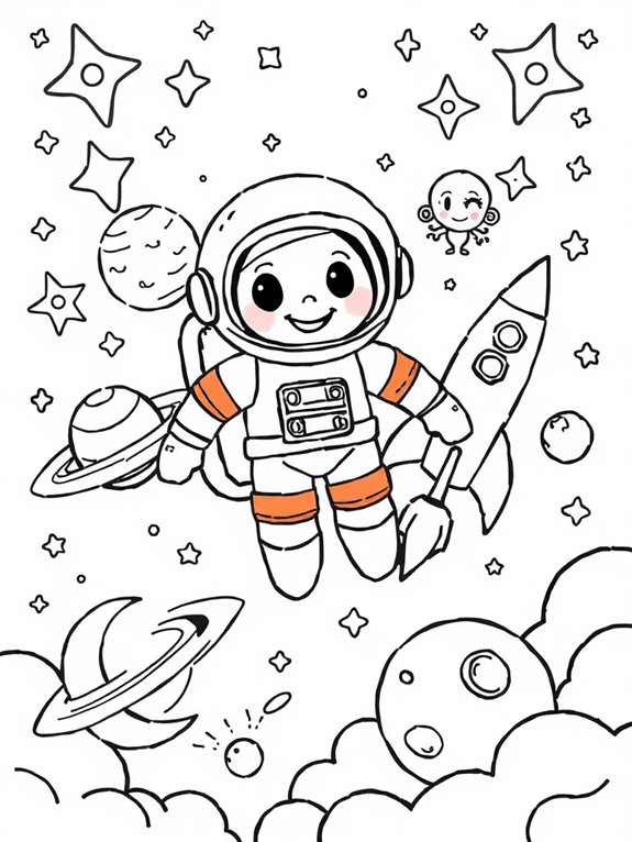 outer space coloring fun