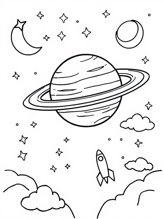 outer space coloring page