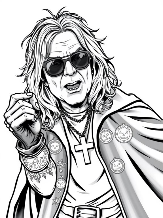 ozzy osbourne costume coloring page