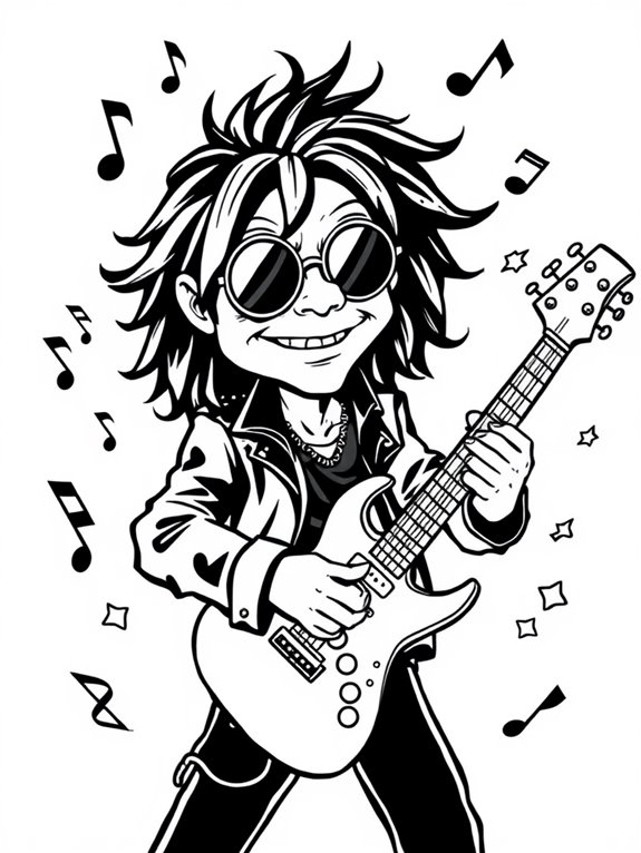 ozzy osbourne guitar coloring page