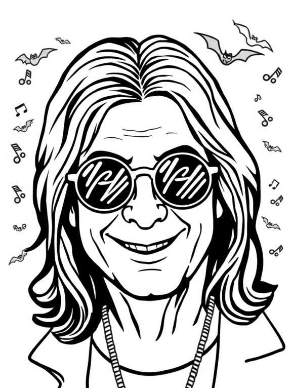 ozzy osbourne sunglasses coloring page