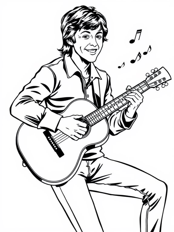 paul mccartney guitar coloring page