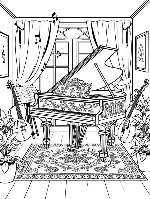 piano in music room