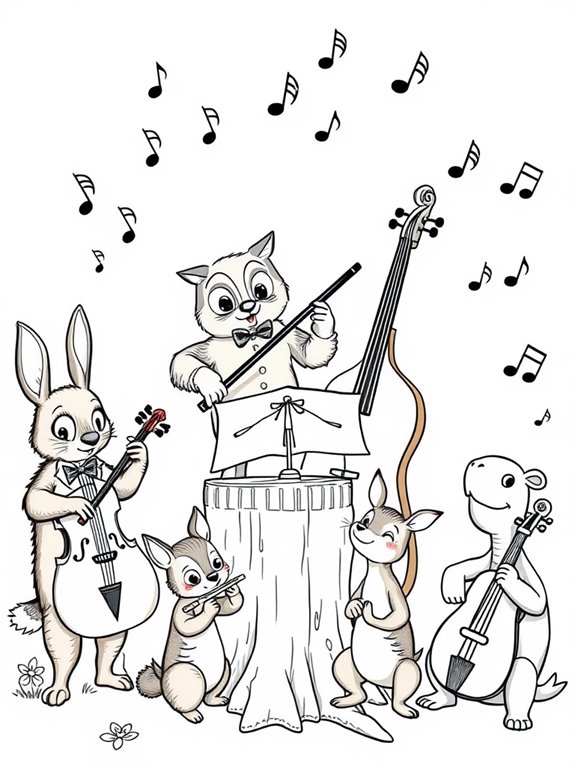 playful animal music scene