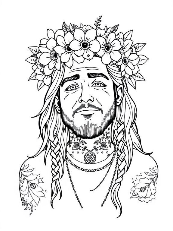 post malone coloring page