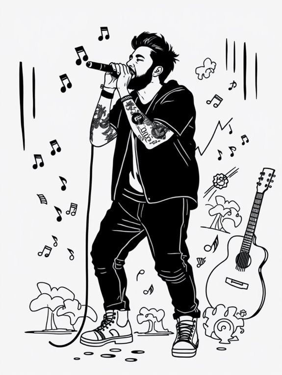 post malone coloring page