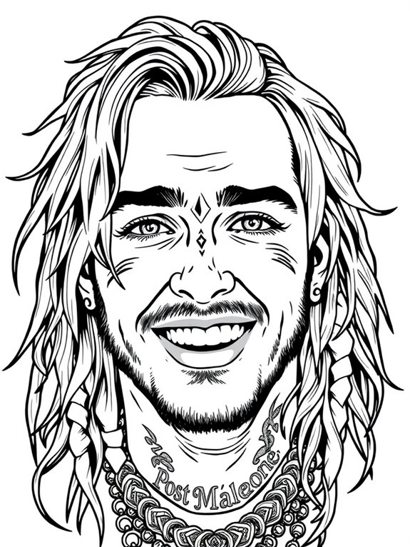 post malone coloring page